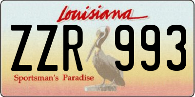 LA license plate ZZR993