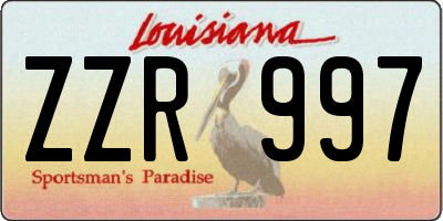 LA license plate ZZR997