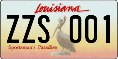 LA license plate ZZS001