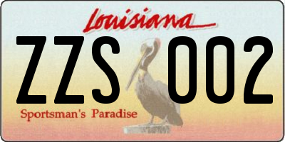 LA license plate ZZS002