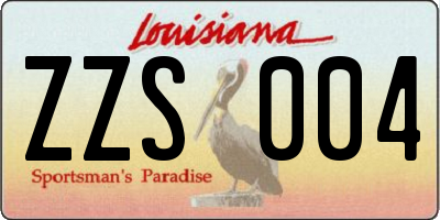 LA license plate ZZS004