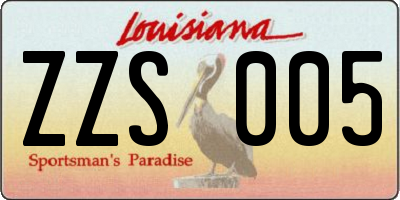 LA license plate ZZS005