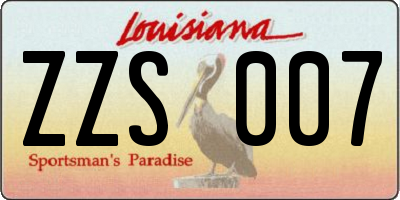 LA license plate ZZS007