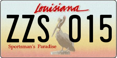 LA license plate ZZS015