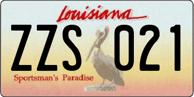 LA license plate ZZS021