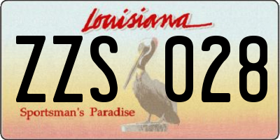 LA license plate ZZS028