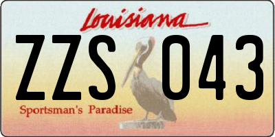 LA license plate ZZS043