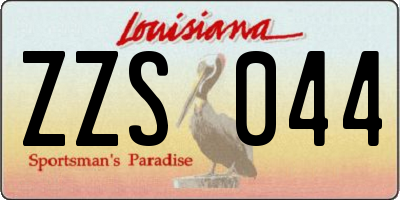 LA license plate ZZS044