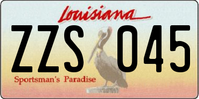 LA license plate ZZS045