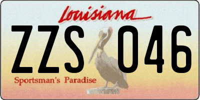 LA license plate ZZS046