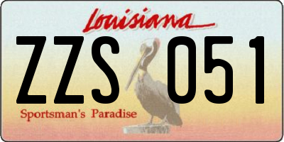 LA license plate ZZS051