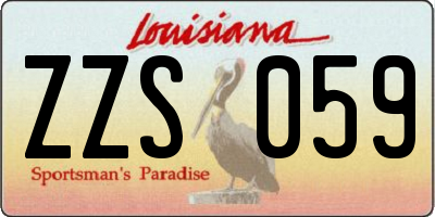 LA license plate ZZS059