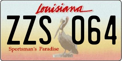 LA license plate ZZS064