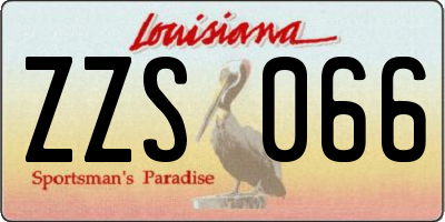 LA license plate ZZS066