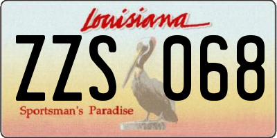 LA license plate ZZS068