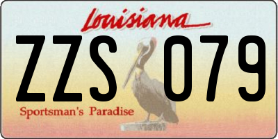 LA license plate ZZS079