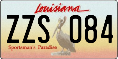 LA license plate ZZS084