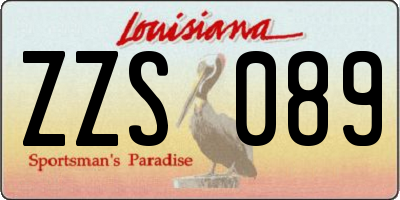 LA license plate ZZS089