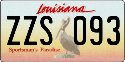 LA license plate ZZS093