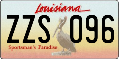 LA license plate ZZS096