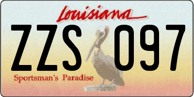 LA license plate ZZS097