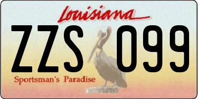 LA license plate ZZS099