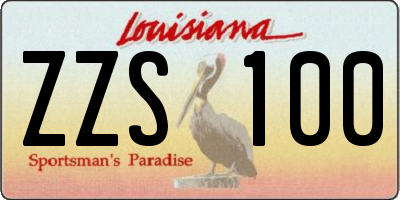 LA license plate ZZS100