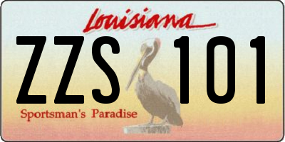 LA license plate ZZS101