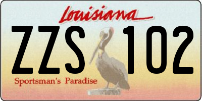 LA license plate ZZS102