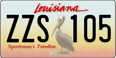 LA license plate ZZS105