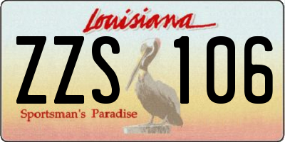 LA license plate ZZS106