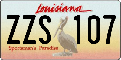 LA license plate ZZS107