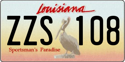 LA license plate ZZS108