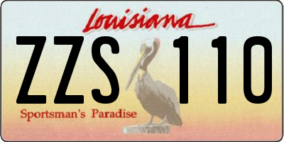 LA license plate ZZS110