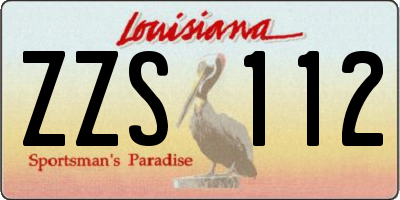 LA license plate ZZS112