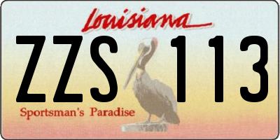 LA license plate ZZS113