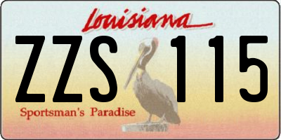 LA license plate ZZS115