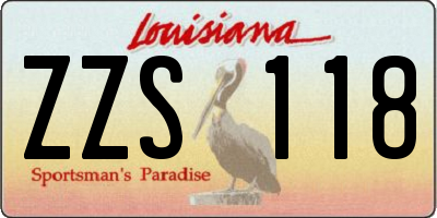 LA license plate ZZS118