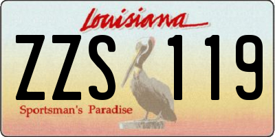 LA license plate ZZS119