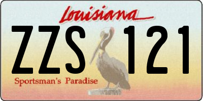 LA license plate ZZS121