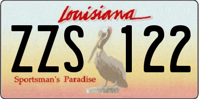 LA license plate ZZS122