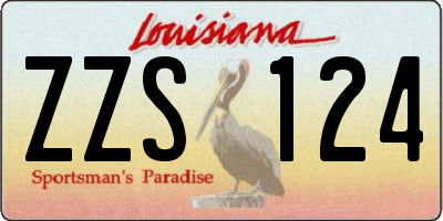 LA license plate ZZS124