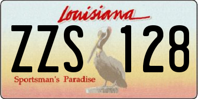 LA license plate ZZS128