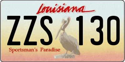 LA license plate ZZS130