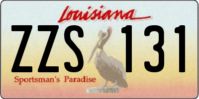 LA license plate ZZS131