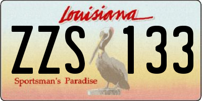 LA license plate ZZS133