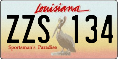 LA license plate ZZS134