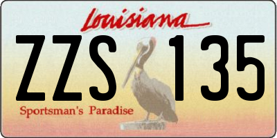 LA license plate ZZS135