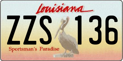 LA license plate ZZS136