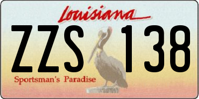 LA license plate ZZS138